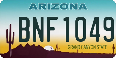 AZ license plate BNF1049