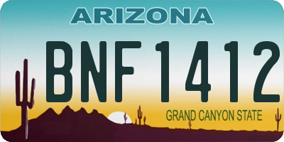 AZ license plate BNF1412