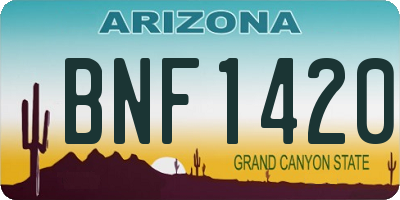 AZ license plate BNF1420