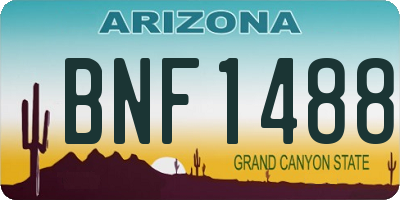 AZ license plate BNF1488