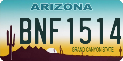 AZ license plate BNF1514