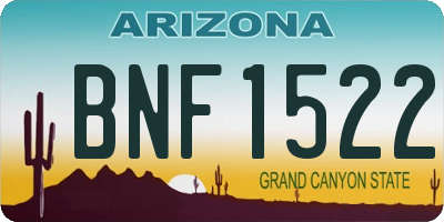 AZ license plate BNF1522