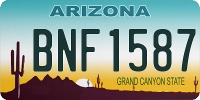 AZ license plate BNF1587