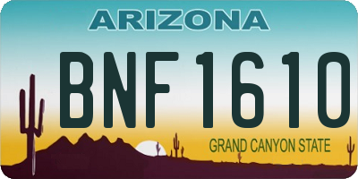AZ license plate BNF1610