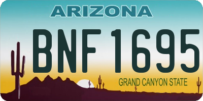 AZ license plate BNF1695