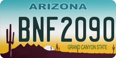 AZ license plate BNF2090