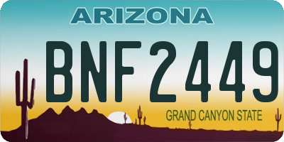 AZ license plate BNF2449