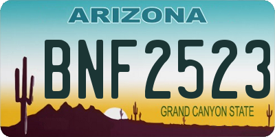 AZ license plate BNF2523