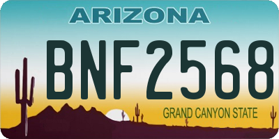 AZ license plate BNF2568