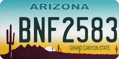 AZ license plate BNF2583