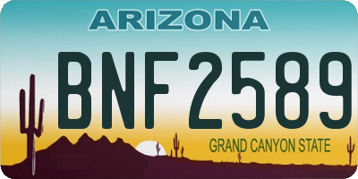 AZ license plate BNF2589