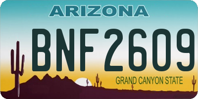 AZ license plate BNF2609