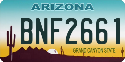 AZ license plate BNF2661