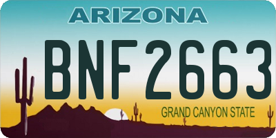 AZ license plate BNF2663