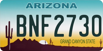 AZ license plate BNF2730