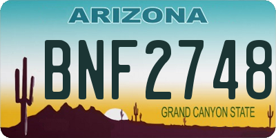 AZ license plate BNF2748