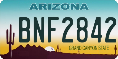 AZ license plate BNF2842