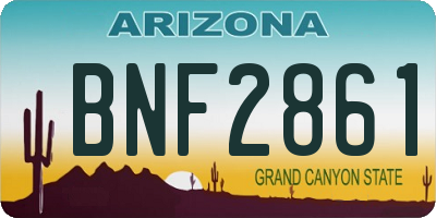 AZ license plate BNF2861