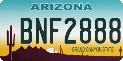 AZ license plate BNF2888