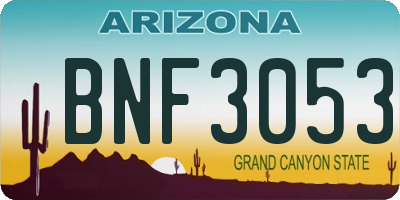 AZ license plate BNF3053