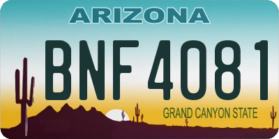 AZ license plate BNF4081