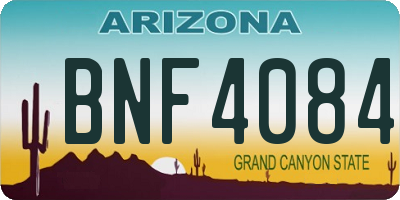 AZ license plate BNF4084