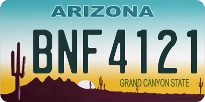 AZ license plate BNF4121