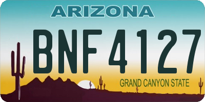 AZ license plate BNF4127