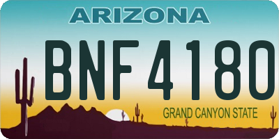 AZ license plate BNF4180