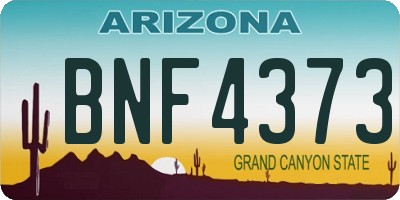 AZ license plate BNF4373