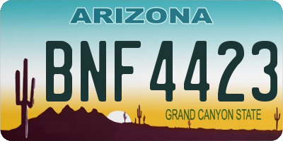 AZ license plate BNF4423
