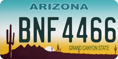AZ license plate BNF4466