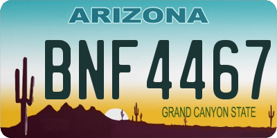AZ license plate BNF4467
