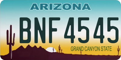 AZ license plate BNF4545