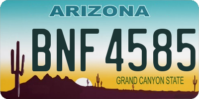AZ license plate BNF4585