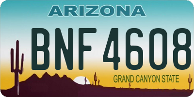 AZ license plate BNF4608