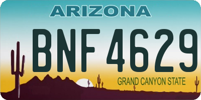 AZ license plate BNF4629