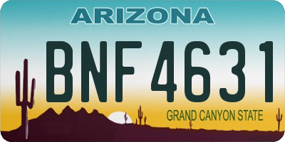 AZ license plate BNF4631