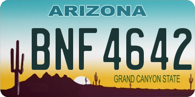 AZ license plate BNF4642