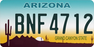 AZ license plate BNF4712