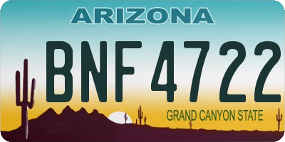 AZ license plate BNF4722