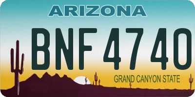 AZ license plate BNF4740