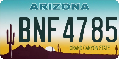 AZ license plate BNF4785