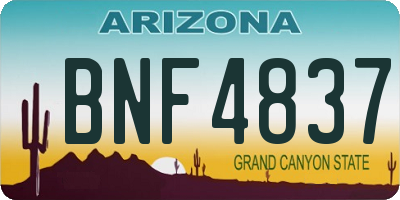 AZ license plate BNF4837