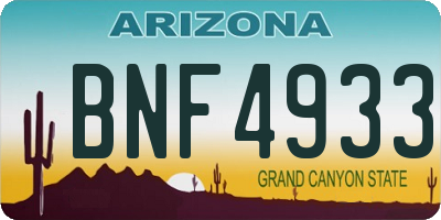 AZ license plate BNF4933