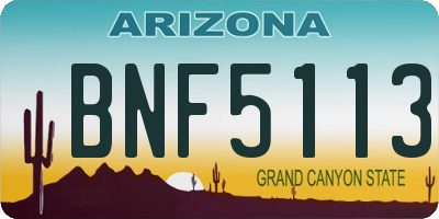 AZ license plate BNF5113