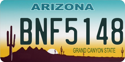 AZ license plate BNF5148