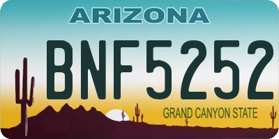 AZ license plate BNF5252
