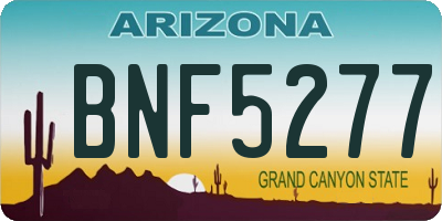 AZ license plate BNF5277