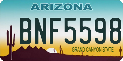 AZ license plate BNF5598